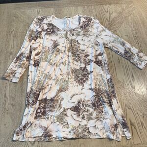 Soft Surroundings Peyton tunic top brown purple green Women's size Small